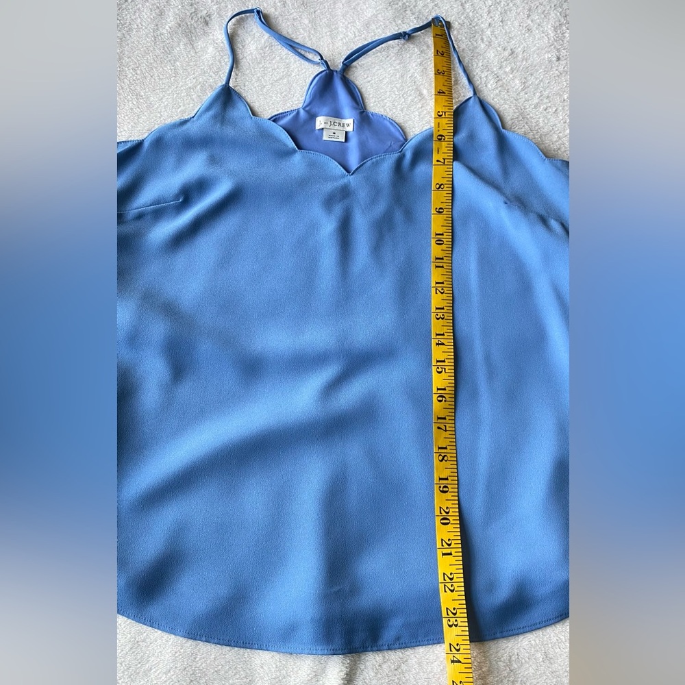 J CREW Scalloped Cami Top - blue sz 8 - Picture 11 of 14